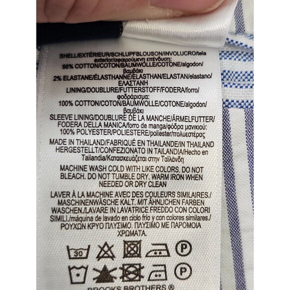 BROOKS BROTHERS Men's 48 Regular Madison Fit Stripe Seersucker Suit Coat Blazer - Picture 10 of 12